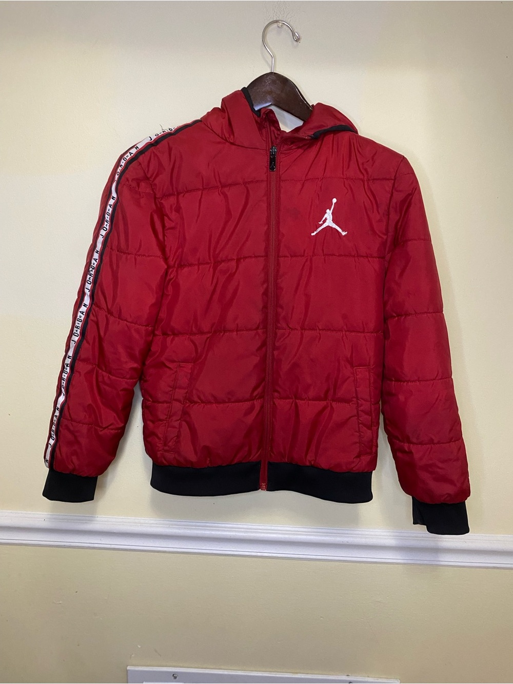 Jordan Red Jacket with Black Label and Jumpman